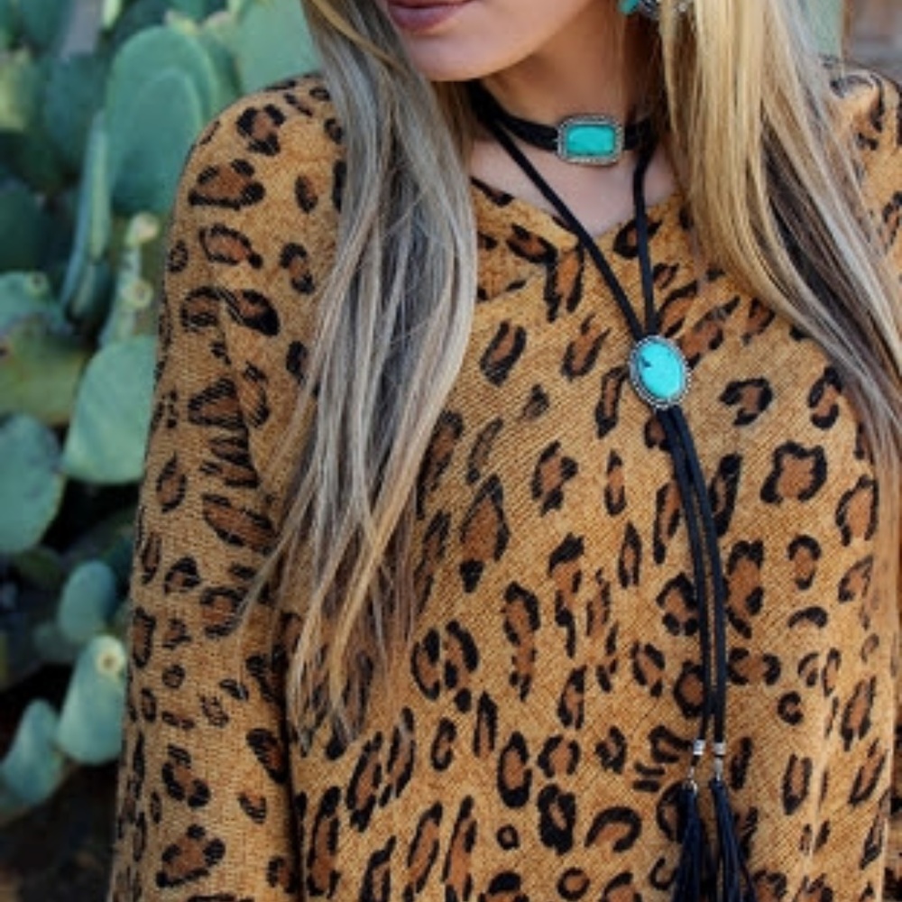 Brand New Turquoise  Stone Bolo Necklace!
